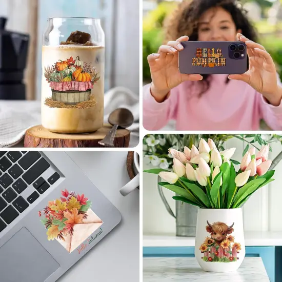 20 Sheets Fall Pumpkin Rub on Transfer {4}