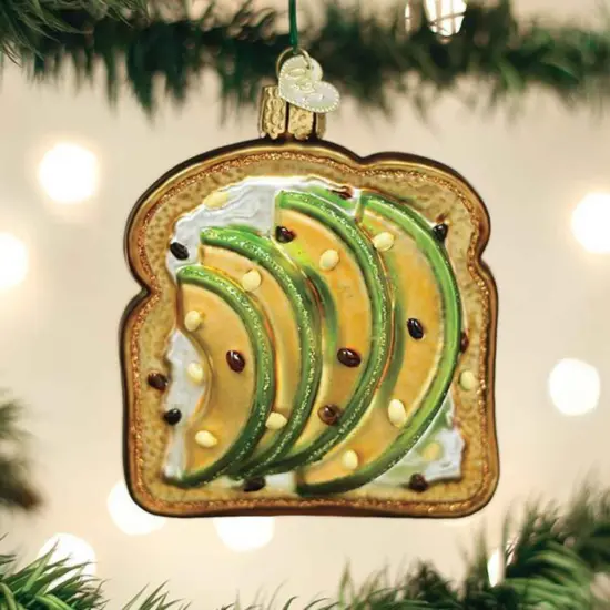 Old World Christmas 3.25 In Avocado Toast Christmas Tree Ornament , Creamy Warm Breakfast Multicolored {3}