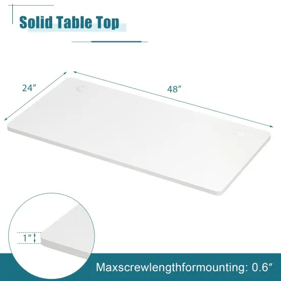 Large 48 Inch White Desk Tabletop Wooden Surface with Cable Management and Rounded Corners (Only Tabletop) {2}