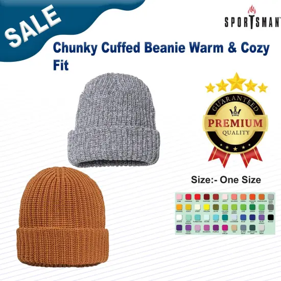 Sportsman&reg; Chunky Cuffed Beanie Warm & Cozy Fit Forest Green {3}