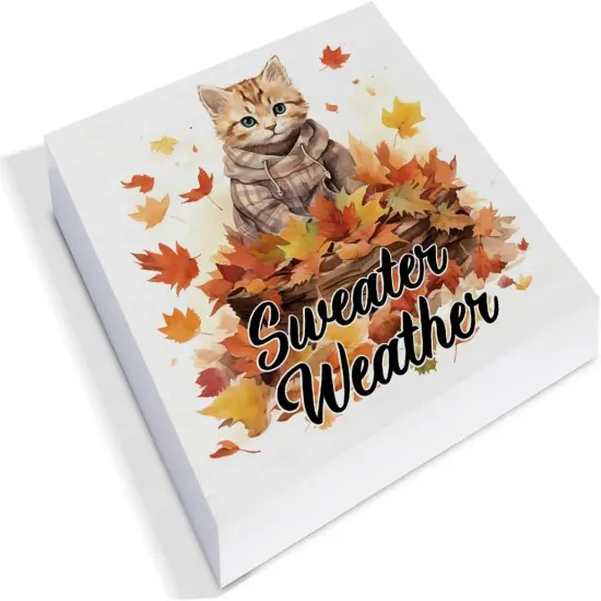 Fall Home Decor Autumn Decorations for Desk Table - CAT {4}
