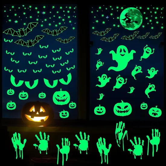 173 Pieces Halloween Glow in The Dark Decorations {1}