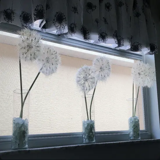 Artificial Dandelion Flowers for Home Decoration Faux Dandelions Long Stem Fake Dandelions Realistic White Dandelion Balls {3}