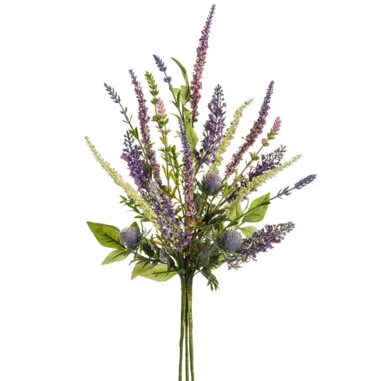 Allstate Lavender with Mixed Foliage Artificial Floral Spray - 21" - Purple {1}