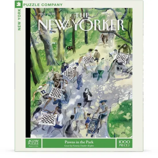 New York Puzzle Company Pawns in the Park 1000 Piece Piece Jigsaw Puzzle {1}