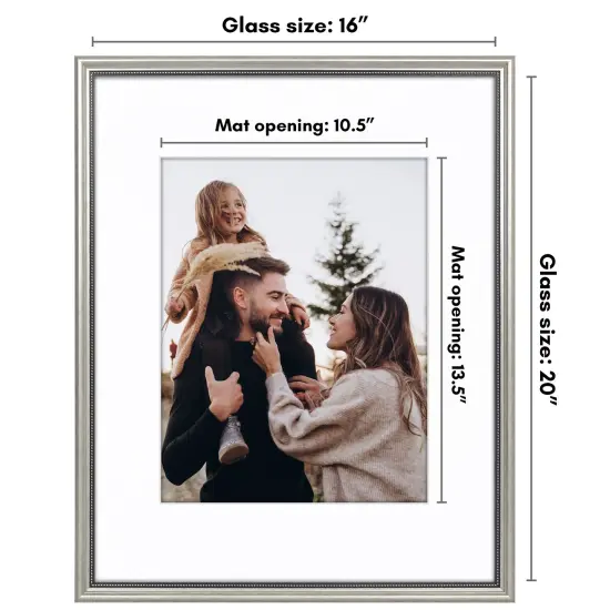 Americanflat Vintage Picture Frame with Mat and Beaded Accents with Shatter Resistant Glass {2}