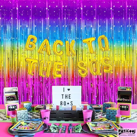 Sparkly Rainbow Gradient Tinsel Foil Fringe Curtain Backdrop - Thicken 4 Pack 3.2 x 8.2 Ft - Glitter Rainbow Door Streamers Party Backdrop Decorations for Birthday, Disco, 80s 90s Party {4}