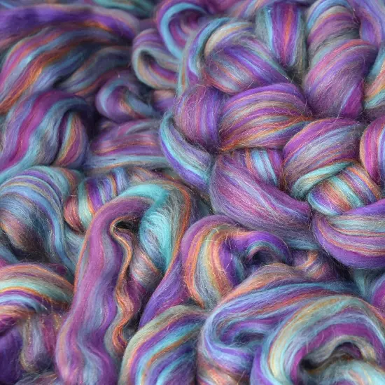 Designer Blend Superfine Merino and Stellina Top Roving. Fancy, Colorful, Exotic - Limited Edition. Fata Morgana {3}