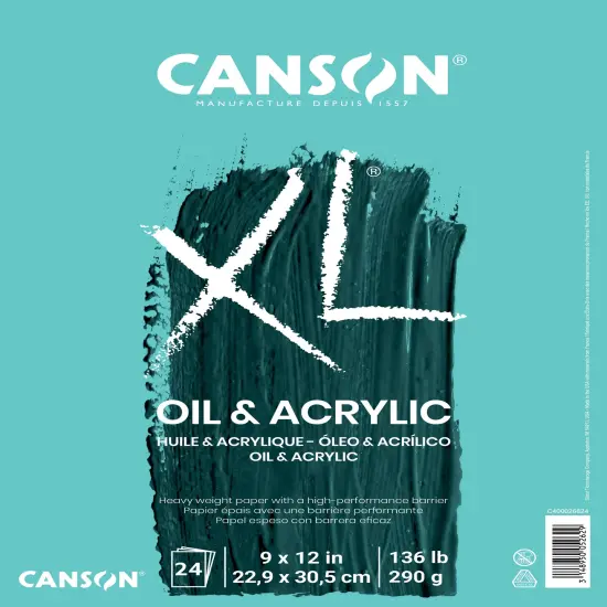 Canson XL Oil & Acrylic Pad 9"X12"-Fold Over, 24 Sheets {1}