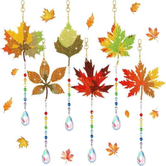 Pcs Diamond Painting Suncatcher Kits(Maple Leaves) {1}