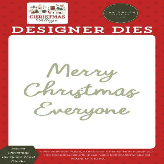 Christmas Village Small Die Set-Merry Christmas Everyone Word {1}