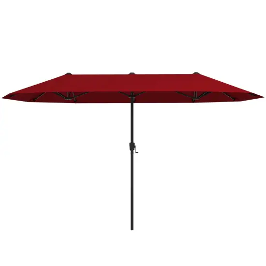 Costway 13 FT Large Patio Umbrella Outdoor Double-Sided Table Market Umbrella for Garden Beige/Brown/Gray/Navy/Orange/Wine {12}