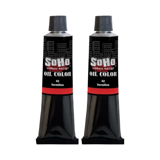 SoHo Urban Artist Oil Paint - 2 Pack, Vermilion 2 Pack - 170 ml Tube - Best Valued Oil Colors for Painting with Excellent Pigment Load {1}