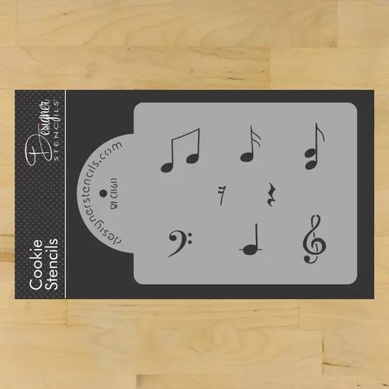 Musical Notes Cookie Stencil Set | C860 by Designer Stencils | Stencils for Royal Icing, Airbrush, Dusting Powder | {1}