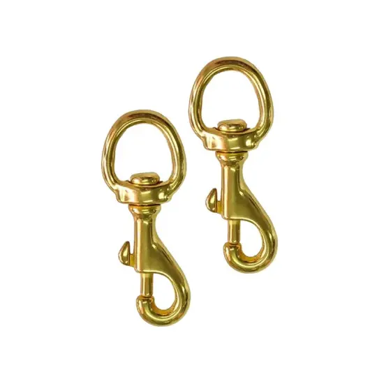 Swivel Hook Brass Base Heavy 2 Inches Long x 5/8 Inch Loop {2}
