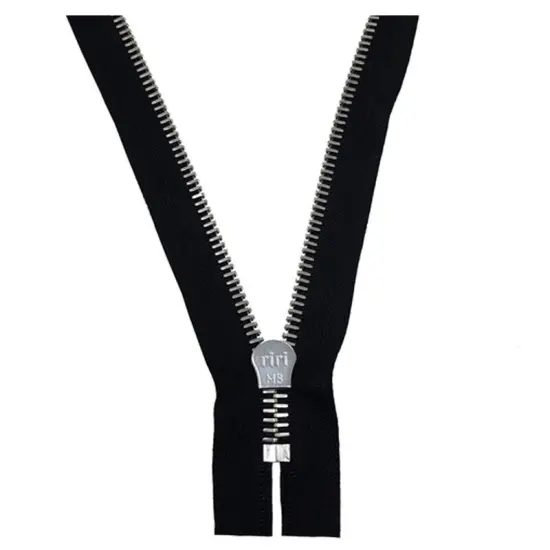 8MM Closed Bottom Zipper with KTA Pull &ndash; Black/Nickel {5}