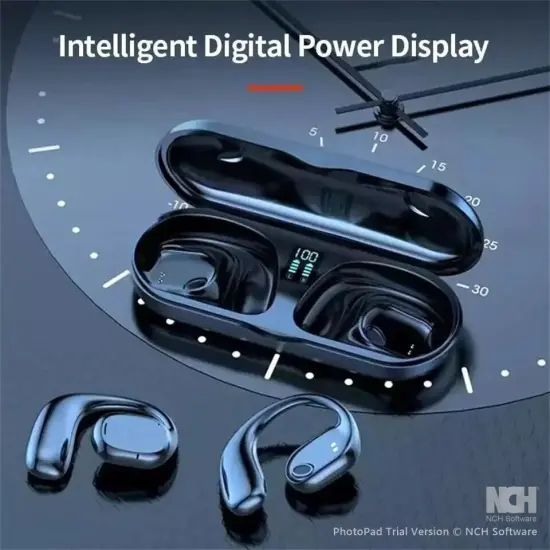 JS270 True Wireless Headphones Black Conduction Waterproof Open Earpieces {2}
