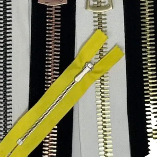 14MM Black & White Shiny Nickel European Style Open Bottom Jacket Zipper 36" {5}