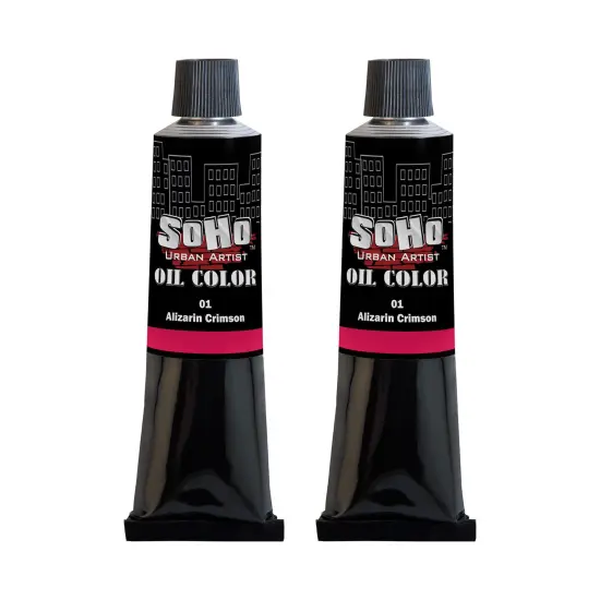 SoHo Urban Artist Oil Paint - 2 Pack, Alizarin Crimson 2 Pack - 170 ml Tube - Best Valued Oil Colors for Painting with Excellent Pigment Load {1}