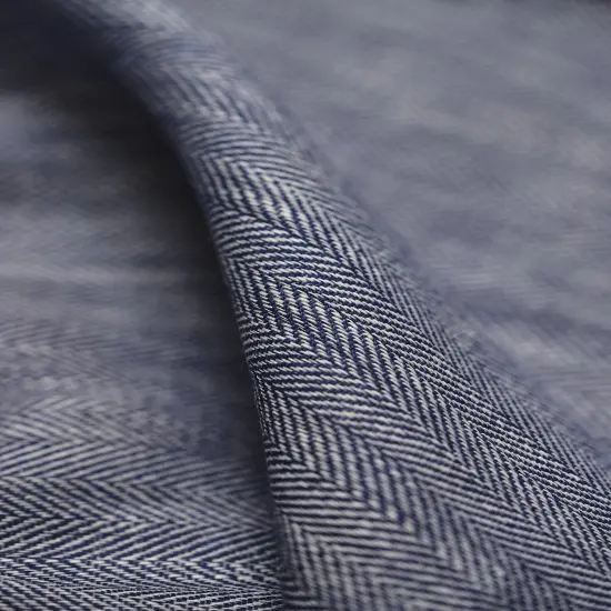 1 Yard Linen Novelty Herringbone Yarn Dyed Fabric Royal Color 54" Width {2}