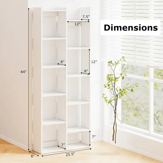 11-Tier Modern Bookcase with Anti-Tipping Kits and Open Storage Shelves Natural {8}