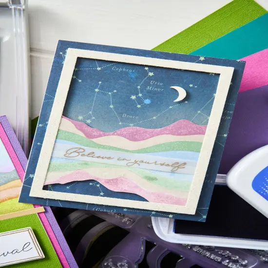 Sizzix A5 Clear Stamps W/Framelits Dies By Stacey Park 18/Pk-Creative Coordinations, Mountain High {4}