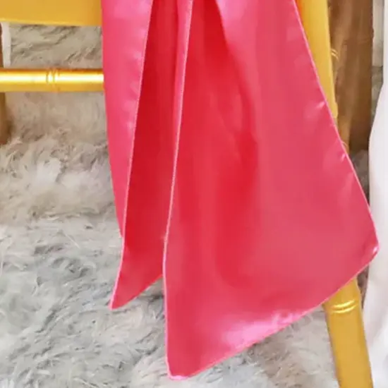 10 Pieces Bubble Gum Satin Chair Sashes Vibrant 8"x108" Event Accessories {3}