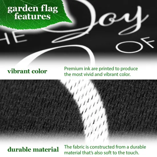 G128 Combo Pack: Garden Flag Stand Black 36x16IN & Garden Flag Joy of the Lord Scripture Printed 12x18IN Double Sided Yard Lawn Decoration {3}