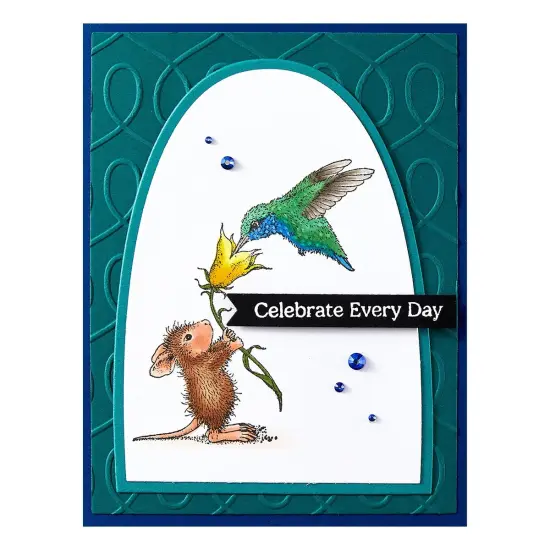 House Mouse Cling Rubber Stamp-Sweet Nectar, Rare Bloom {4}