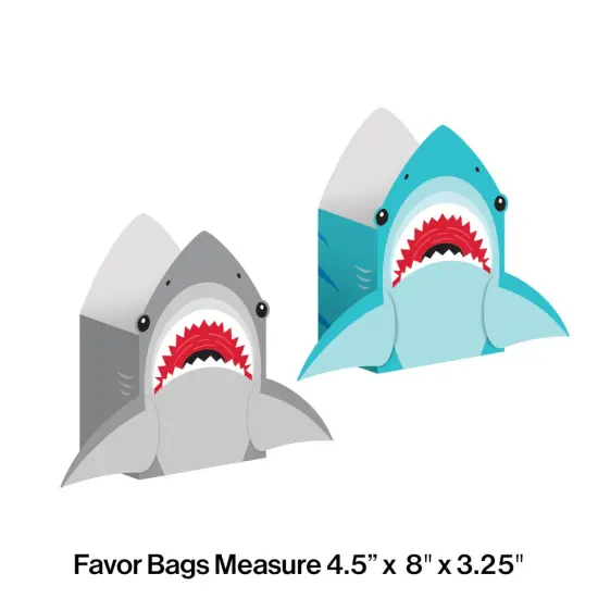 Shark Party Paper Treat Bags - 8ct {2}