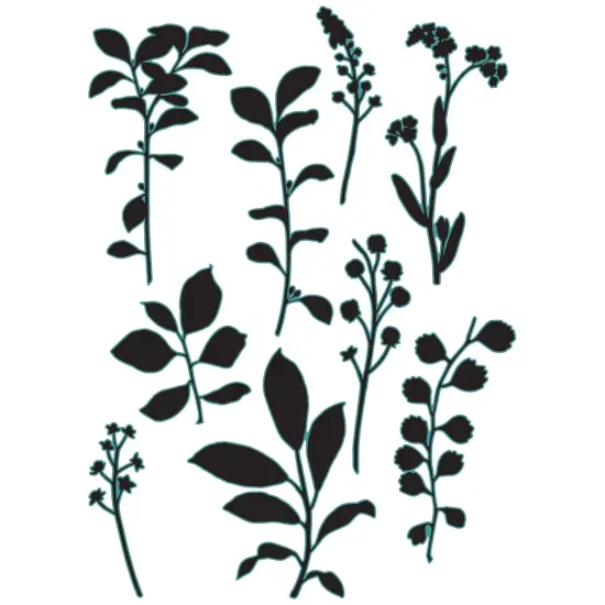 Sizzix Framelits Die Set By 49 And Market -Fine Stems 02 {7}