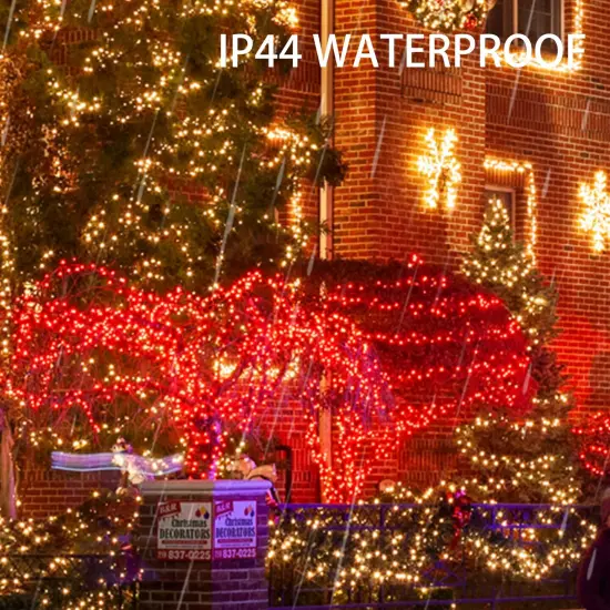 Dazzle Bright 2 Pack Total 400LED 132FT Red Christmas Solar String Outdoor Lights, Solar Powered with 8 Modes Waterproof Fairy Lights for Bedroom Patio Garden Tree Party Yard Decoration {4}