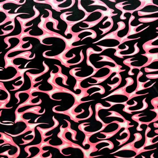 1 Yard Pink Flame Stretch Velvet Fabric for Leggings Costumes Dancewear Streetwear Projects {2}