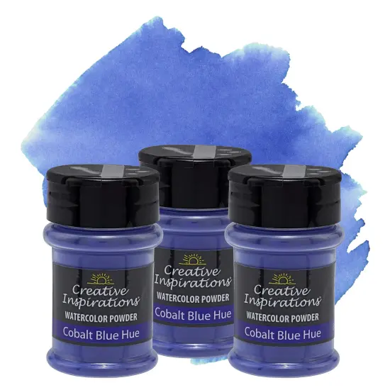 Creative Inspirations Powder Watercolor Paint 3 Pack - 38g Shaker Bottle, Cobalt Blue Hue - Dye-Based Water-Soluble Crystalline Pigments - Non-Toxic, Perfect for Abstract and Spontaneous Effects {1}