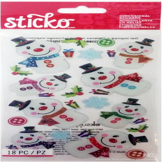 Sticko Colorful Snowmen Epoxy Dimensional Stickers {1}