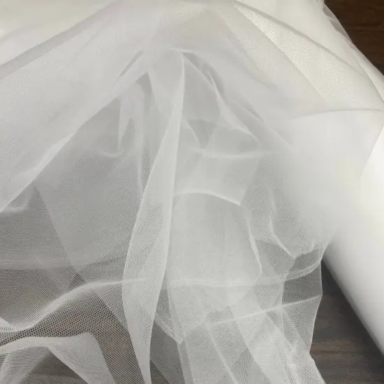 1 Yard 2-Way Stretch Nylon Net Mesh Fabric, 60" Width Lightweight Sheer Mesh for Gowns, Dancewear & Costumes Off White {1}