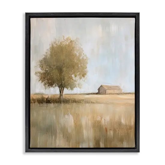 Stupell Industries Distant Barn and Lone Tree Floating Frame Design by Petal Prints Design {1}