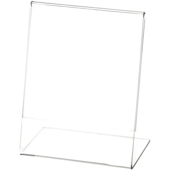 Plymor Clear Acrylic Sign Display / Literature Holder (Angled), 4" W x 5" H {2}