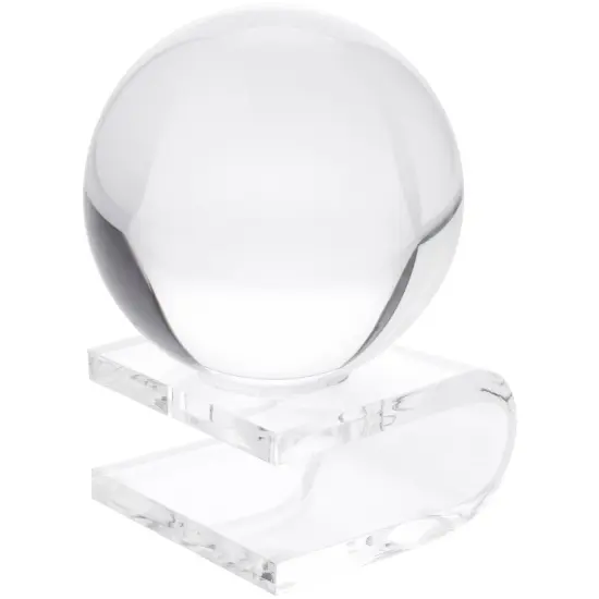 Plymor Clear Acrylic Egg, Marble, Ball or Sphere Holder Display Riser, 1.75" H x 3" W x 3.25" D {3}