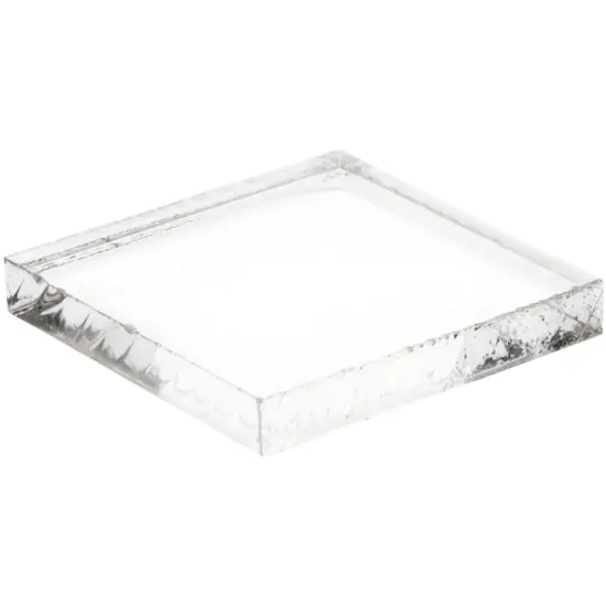 Plymor Clear Acrylic Square Standard-Edge Display Base, 1.5" W x 1.5" D x 0.25" H {2}