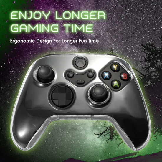 For Xbox Series X / S Controller Skin Case Cover Shell, Transparent Protective Hard Case, Clear Black {5}