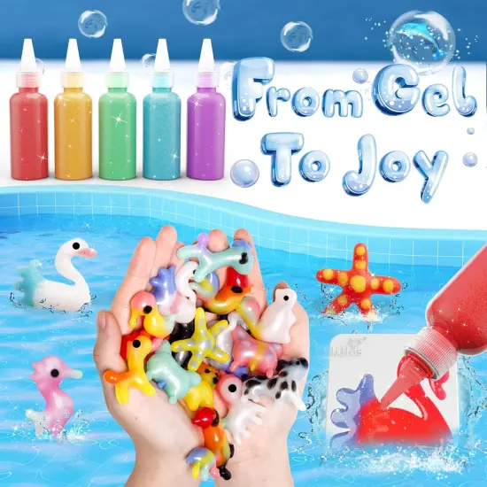 Magic Water Elf Toy Kit, Aqua Fairy Water Gel Kit-20 Magic Gel&10 Animal Molds&ndash;Make Your Own Water Pets & Squishy Toys&ndash;Fun Summer DIY Craft Kit, Birthday Gifts & Party Favors for Kids Ages 3+ {3}