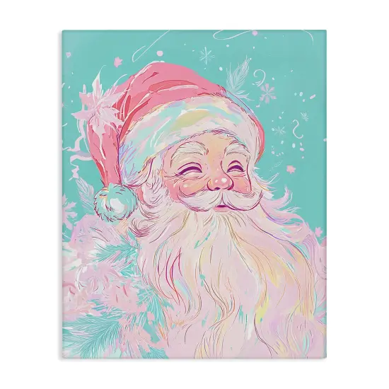 Stupell Industries Pastel Jolly Santa Claus Canvas Design by Arlington Prints {1}