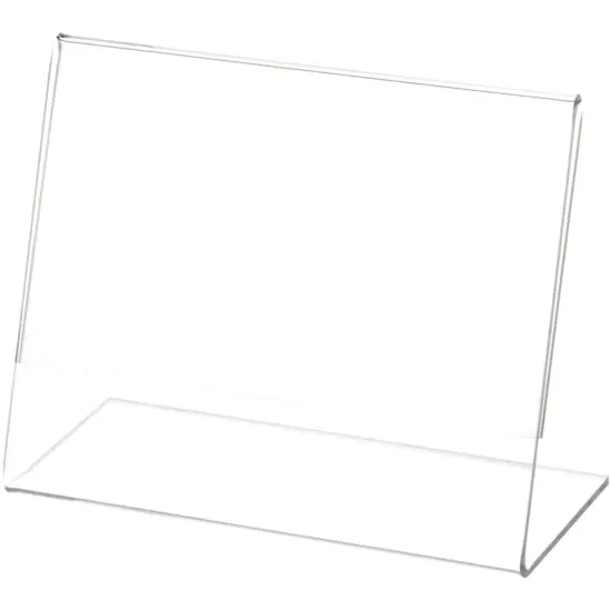 Plymor Clear Acrylic Sign Display / Literature Holder (Angled), 5" W x 4" H {2}
