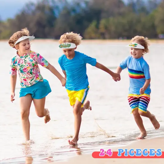 24 Sets End of Year Student Gifts, Color Your Own Foam Visors with Pens DIY Coil Visors Summer DIY Crafts for Kids Children {5}