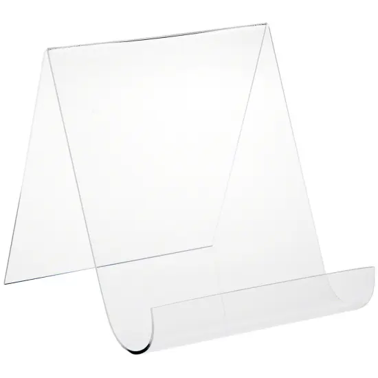 Plymor Clear Acrylic Flat Back Display Easel With Rounded Front, 10" H x 9.5" W x 10.5" D {2}