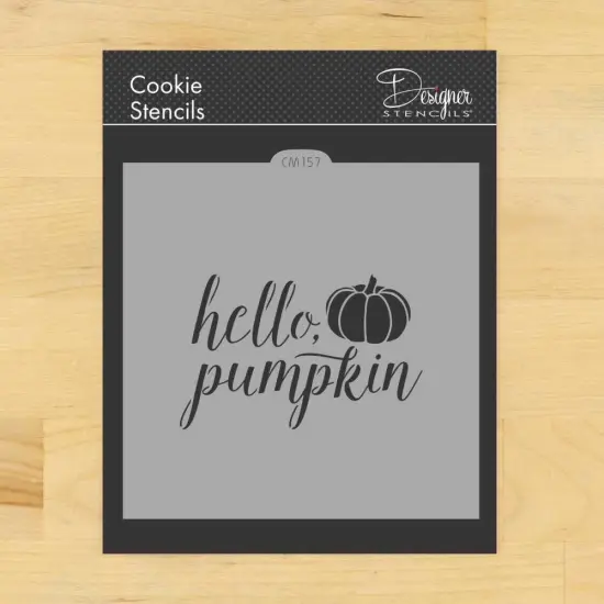 Hello Pumpkin Cookie & Craft Stencil | CM157 by Designer Stencils | Cookie Decorating Tools | {1}