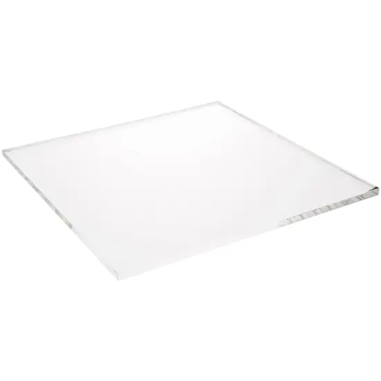Plymor Clear Acrylic Square Standard-Edge Display Base, 8" W x 8" D x 0.25" H {2}