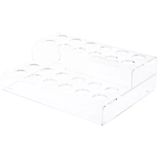 Plymor Clear Acrylic 2-Level Display Stand for 24 Round Lipstick Tubes, 3" H x 9.5" W x 7.5" D {2}