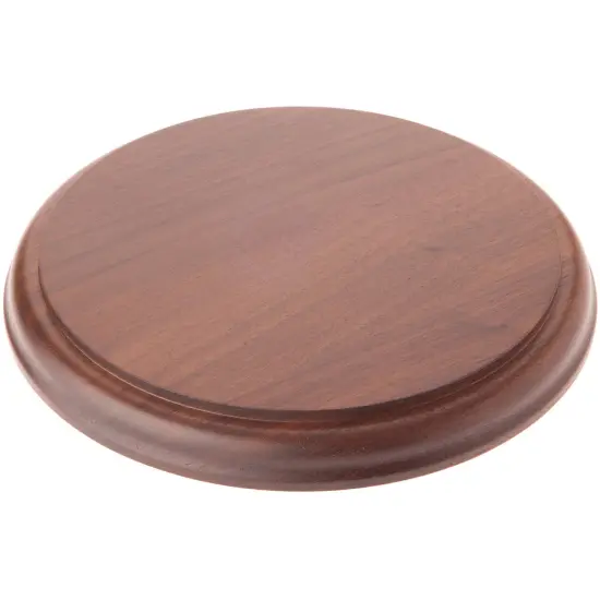 Plymor Solid Walnut Round Wood Display Base with Ogee Edge, 7.5" W x 7.5" D x 0.75" H {2}